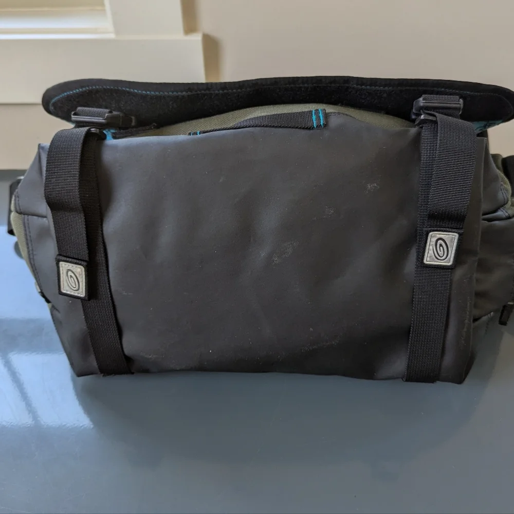 Timbuk2 Stork Messenger Diaper Bag Green Coated Canvas‎